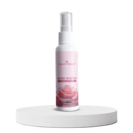 Nature Beauty Rose Water 120ml - Natural refreshing facial toner and skin mist for all skin types