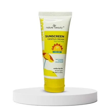 Nature Beauty Sunscreen Gentle Cream SPF 50 PA+++ 50ml - Non-greasy and lightweight sun protection cream for all skin types