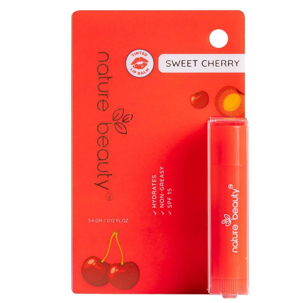 Sweet-Cherry Nature Beauty Sweet Cherry Tinted Lip Balm 3.4g (Country of Origin: PRC) - Moisturizing cherry scented lip balm with a natural red tint and SPF 15