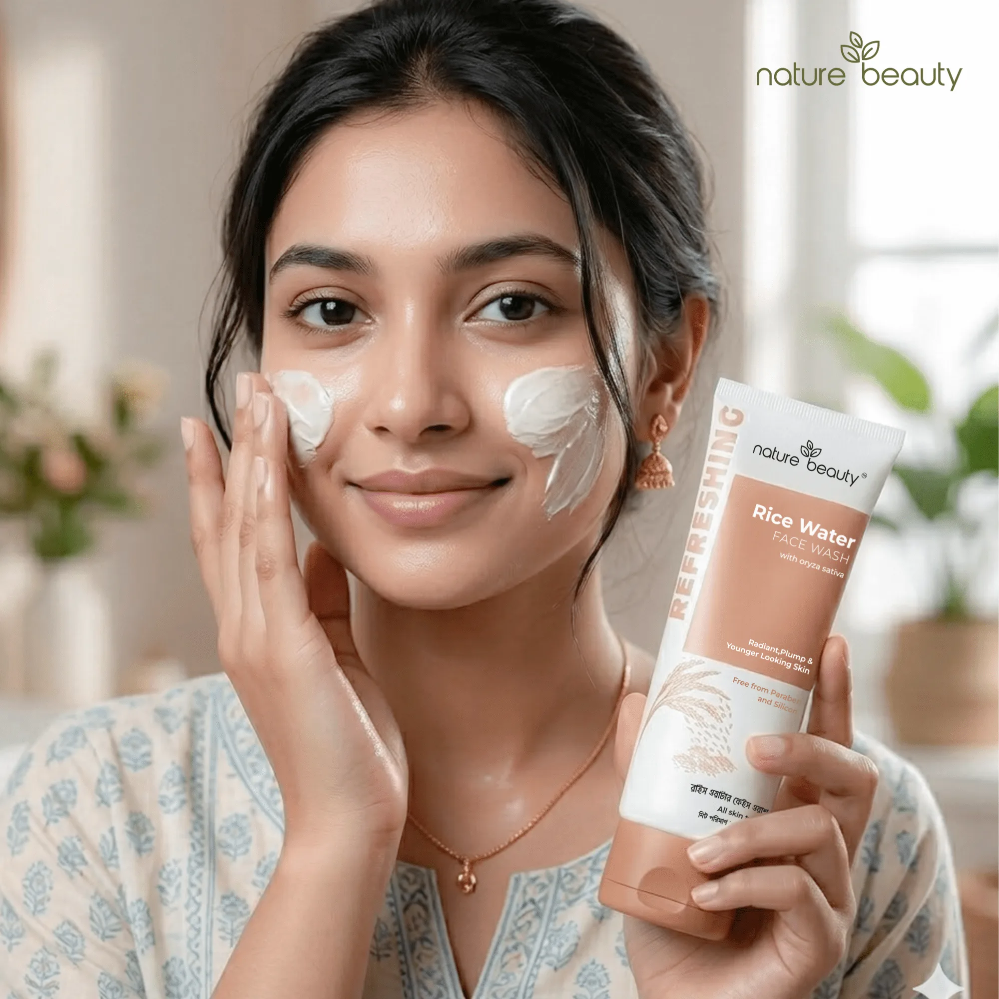 Nature Beauty Rice Water Face Wash -100ml - Image 5